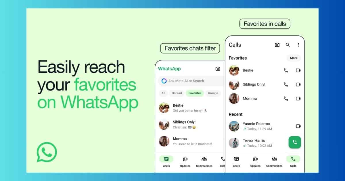 New WhatsApp 'Favorites' Feature Makes Finding Chats Easier
